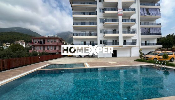 Alanya Çıplaklı Güneş Residence de Doğalgazlı ayrı mutfaklı çift banyolu Net 170 M²  satılık 4+1  dubleks daire 